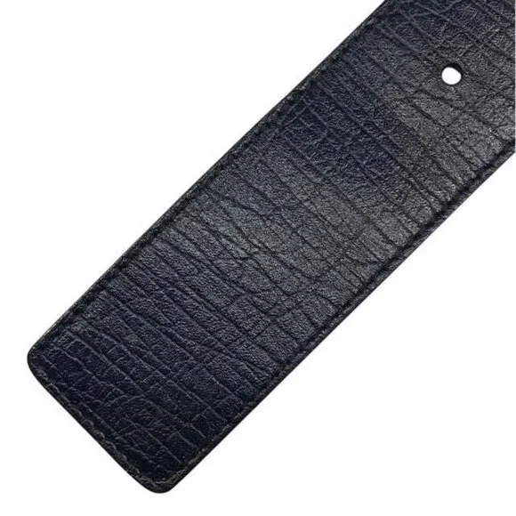 Gucci Belt Accessories Small Interlocking G Stripe Leather Canvas Navy - Picture 8 of 10